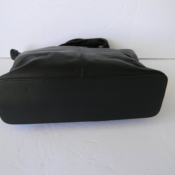 RADLEY LONDON BLACK LEATHER TOTE HANDBAG W/BLUE SCOTTY DOG DETAIL - Picture 5 of 10